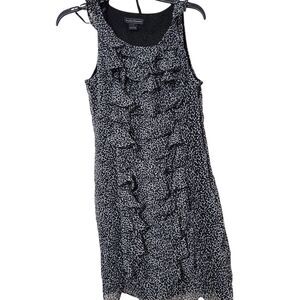 Jessica Howard Dress Size 6 Black And White Ruffle Side Zip